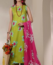 Feathers Lime Green Lawn Suit- Pakistani Designer Lawn Suits