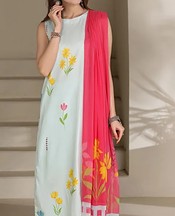 Feathers Pale Blue Lawn Suit- Pakistani Designer Lawn Suits