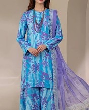 Feathers Turquoise Lawn Suit- Pakistani Lawn Dress