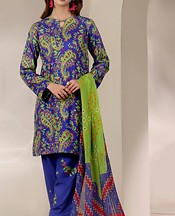 Feathers Blue/Parrot Green Lawn Suit- Pakistani Designer Lawn Suits