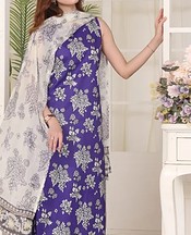 Feathers Blueberry Lawn Suit- Pakistani Designer Lawn Suits