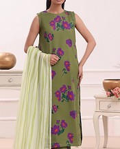 Feathers Olive Lawn Suit- Pakistani Lawn Dress