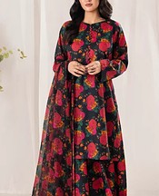 Black/Pink Lawn Suit