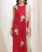 Feathers Red Lawn Suit- Pakistani Designer Lawn Suits