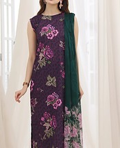 Feathers Eggplant Suit- Pakistani Designer Lawn Suits