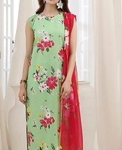 Feathers Light Green Lawn Suit- Pakistani Designer Lawn Suits