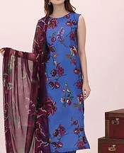 Feathers Royal Blue Lawn Suit- Pakistani Lawn Dress