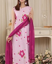 Feathers Pale Pink Lawn Suit- Pakistani Designer Lawn Suits