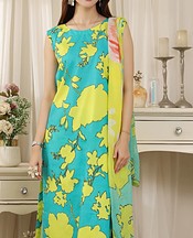Feathers Turquoise/Yellow Lawn Suit- Pakistani Lawn Dress