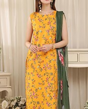 Feathers Orange Lawn Suit- Pakistani Lawn Dress