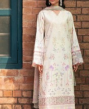 Florent Off White Lawn Suit- Pakistani Designer Lawn Suits