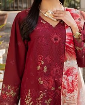 Gulmina Maroon Lawn Kurti- Pakistani Designer Lawn Suits