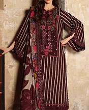 Charizma Wine Berry Linen Suit- Pakistani Winter Clothing