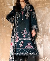 Charizma Nile Blue/Black Staple Suit- Pakistani Winter Clothing