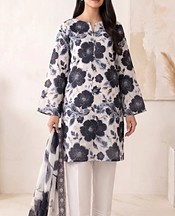 Humdum Off White/Black Lawn Suit- Pakistani Lawn Dress