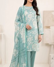 Humdum Pale Aqua/Off White Lawn Suit- Pakistani Designer Lawn Suits