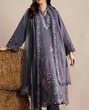 Humdum Grey Karandi Suit- Pakistani Winter Dress