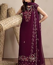 Humdum Wine Karandi Suit- Pakistani Winter Clothing