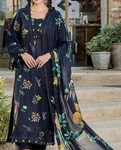 Humdum Black Lawn Suit- Pakistani Designer Lawn Suits