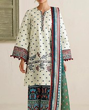 Jazmin Off White Lawn Suit- Pakistani Lawn Dress
