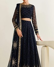 Navy Blue Chiffon Suit