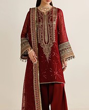 Wine Red Chiffon Suit