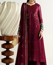 Wine Red Chiffon Suit