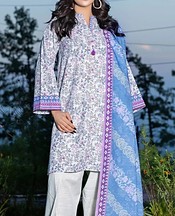Khas Off White/Blue Khaddar Suit- Pakistani Winter Dress