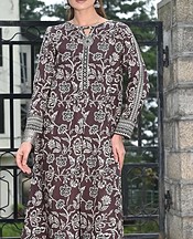 Khas Congo Brown/Off White Khaddar Suit (2 Pcs)- Pakistani Winter Clothing