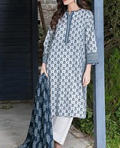 Khas Off White/Pickled Bluewood Khaddar Suit- Pakistani Winter Dress