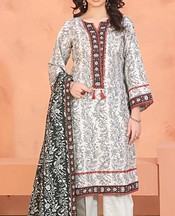 Khas Off White/Black Khaddar Suit- Pakistani Winter Clothing
