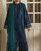 Marjjan Navy Karandi Suit- Pakistani Winter Dress