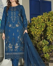 Marjjan Denim Blue Viscose Suit- Pakistani Winter Clothing
