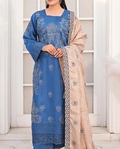 Marjjan Denim Blue Viscose Suit- Pakistani Winter Dress