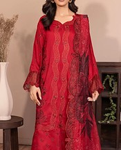 Marjjan Persian Red Viscose Suit- Pakistani Winter Dress