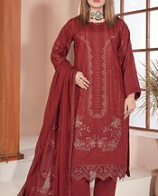 Marjjan Vivid Auburn Viscose Suit- Pakistani Winter Clothing