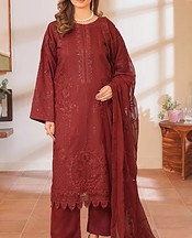 Marjjan Vivid Auburn Viscose Suit- Pakistani Winter Dress