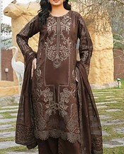 Marjjan Congo Brown Viscose Suit- Pakistani Winter Dress