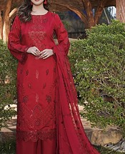 Marjjan Vivid Burgundy Viscose Suit- Pakistani Winter Clothing