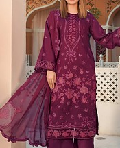 Marjjan Wine Berry Viscose Suit- Pakistani Winter Dress