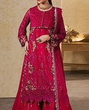 Maryum n Maria Rose Red Chiffon Suit- Pakistani Designer Chiffon Suit