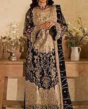 Maryum n Maria Black Organza Suit- Pakistani Designer Chiffon Suit