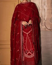Maryum n Maria Maroon Chiffon Suit- Pakistani Designer Chiffon Suit