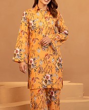 Motifz Orange Khaddar Suit (2 Pcs)- Pakistani Winter Dress