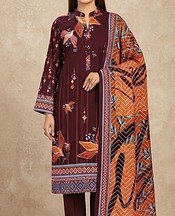 Wine Berry Khaddar Suit