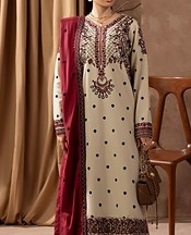 Motifz Off White Khaddar Suit- Pakistani Winter Dress