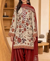 Beige/Falu Red Khaddar Suit
