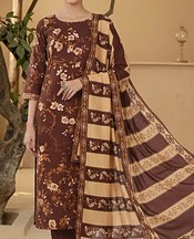 Motifz Wine Khaddar Suit- Pakistani Winter Dress