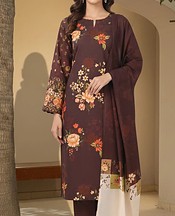 Motifz Wine Berry Khaddar Suit- Pakistani Winter Clothing
