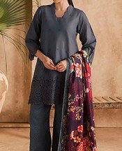 Motifz Charcoal Lawn Suit- Pakistani Designer Lawn Suits
